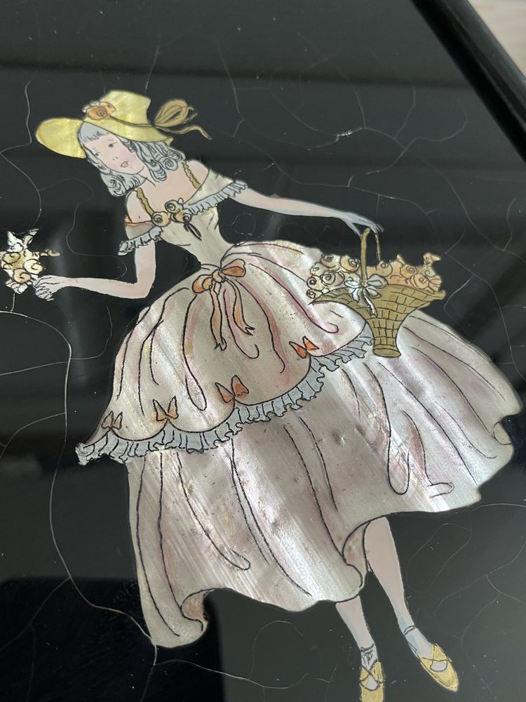 Obrazek foliowy ręcznie wykonane Para w stylu art deco vintage