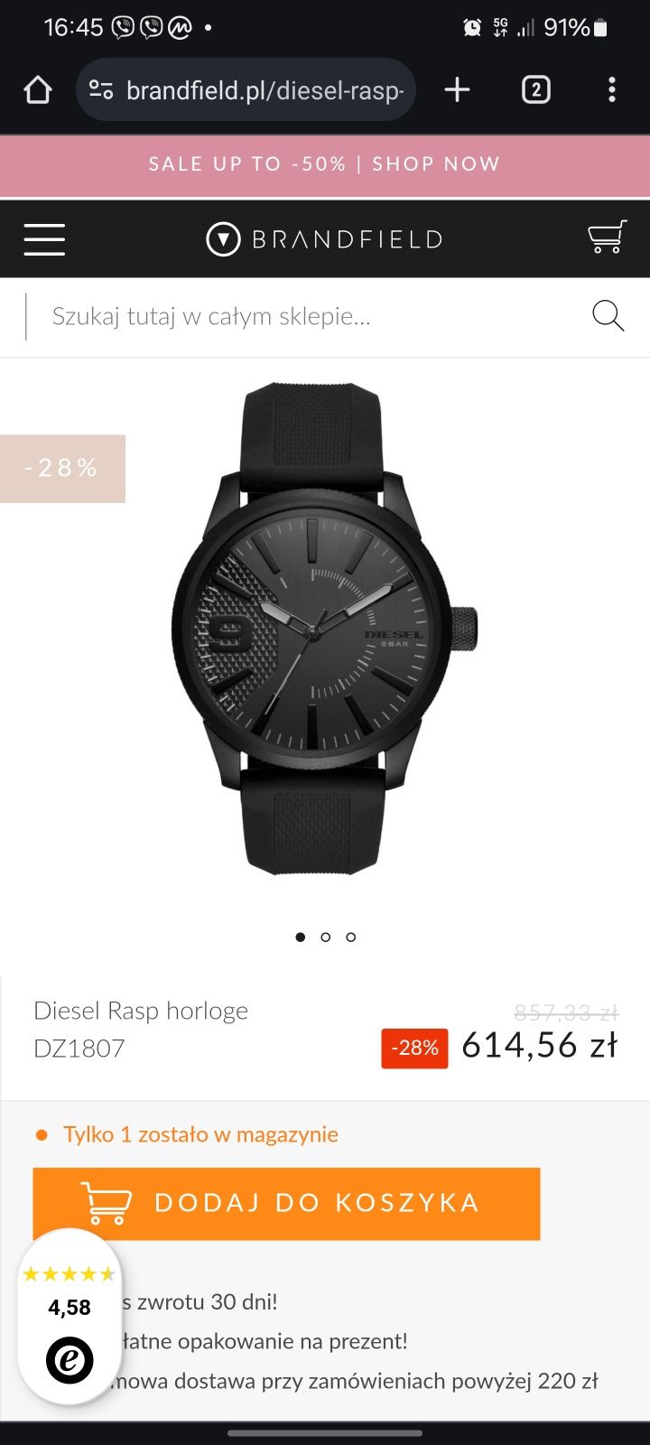 Diesel Rasp horloge DZ1807