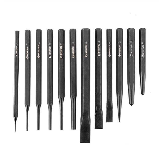 Набор зубил, кернеров и выколоток 12 шт INTERTOOL HT-0289