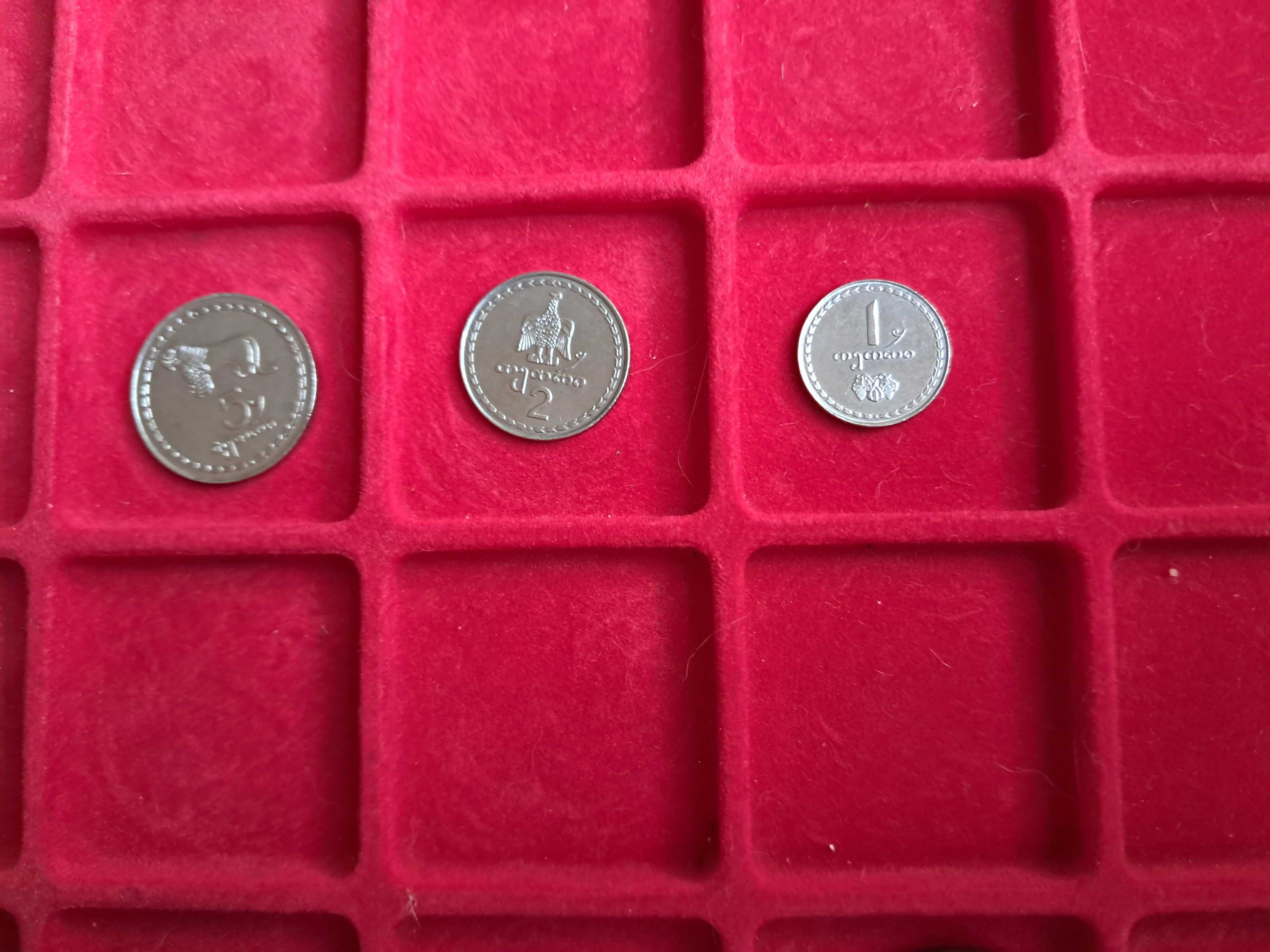 Moedas GEORGIA - Lote 3 moedas -  1, 2 e 5 tetri