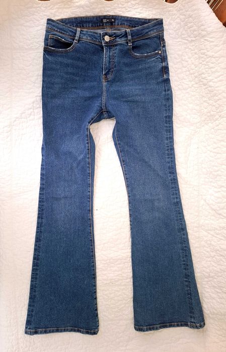 TEX jeansy flare dzwony denim stretch 38-40