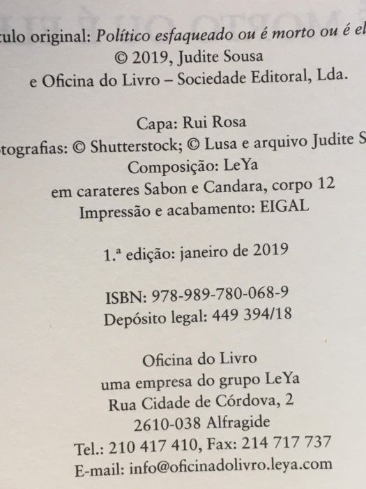 Livro Político Esfaqueado de Judite Sousa