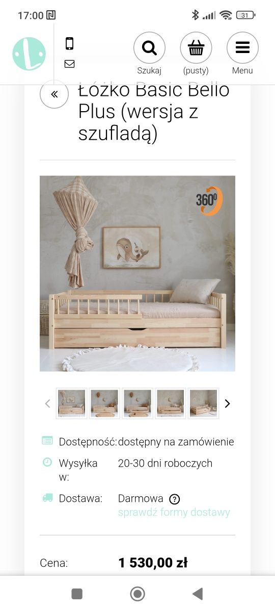 Łóżeczko łóżko dla dziecka Basic Bello Plus z szufladą  160x80