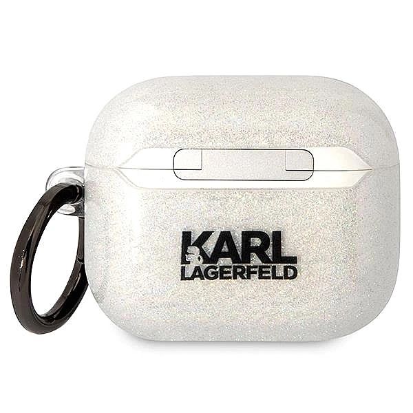 Etui Karl Lagerfeld Glitter Karl&Choupette na AirPods 3 - przezroczyst