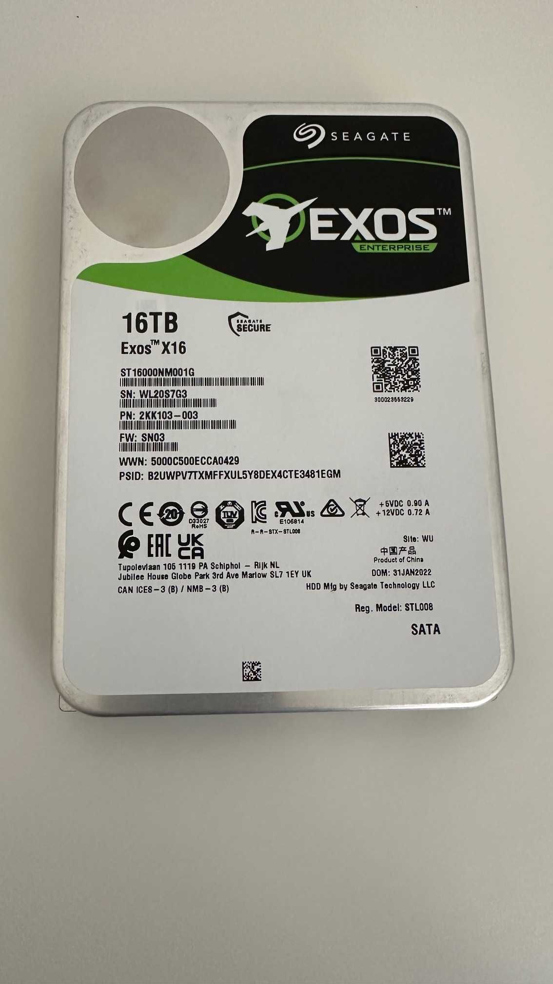 Seagate Exos X16, 16 TB, HDD Interno Enterprise Classe, 3,5"