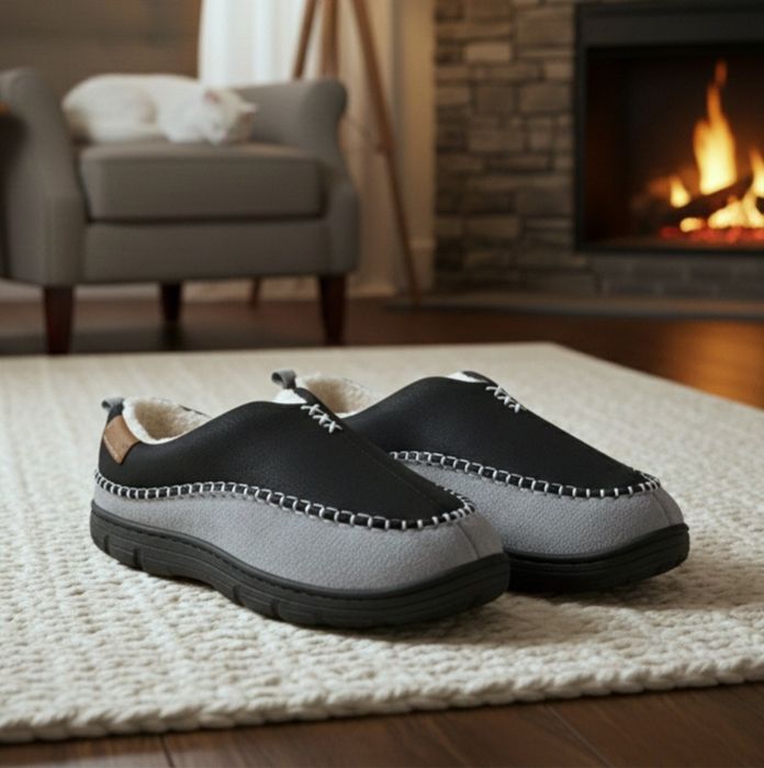 Męskie kapcie mokasyny 27,5cm (r43) jesienno zimowe pantofle slippers