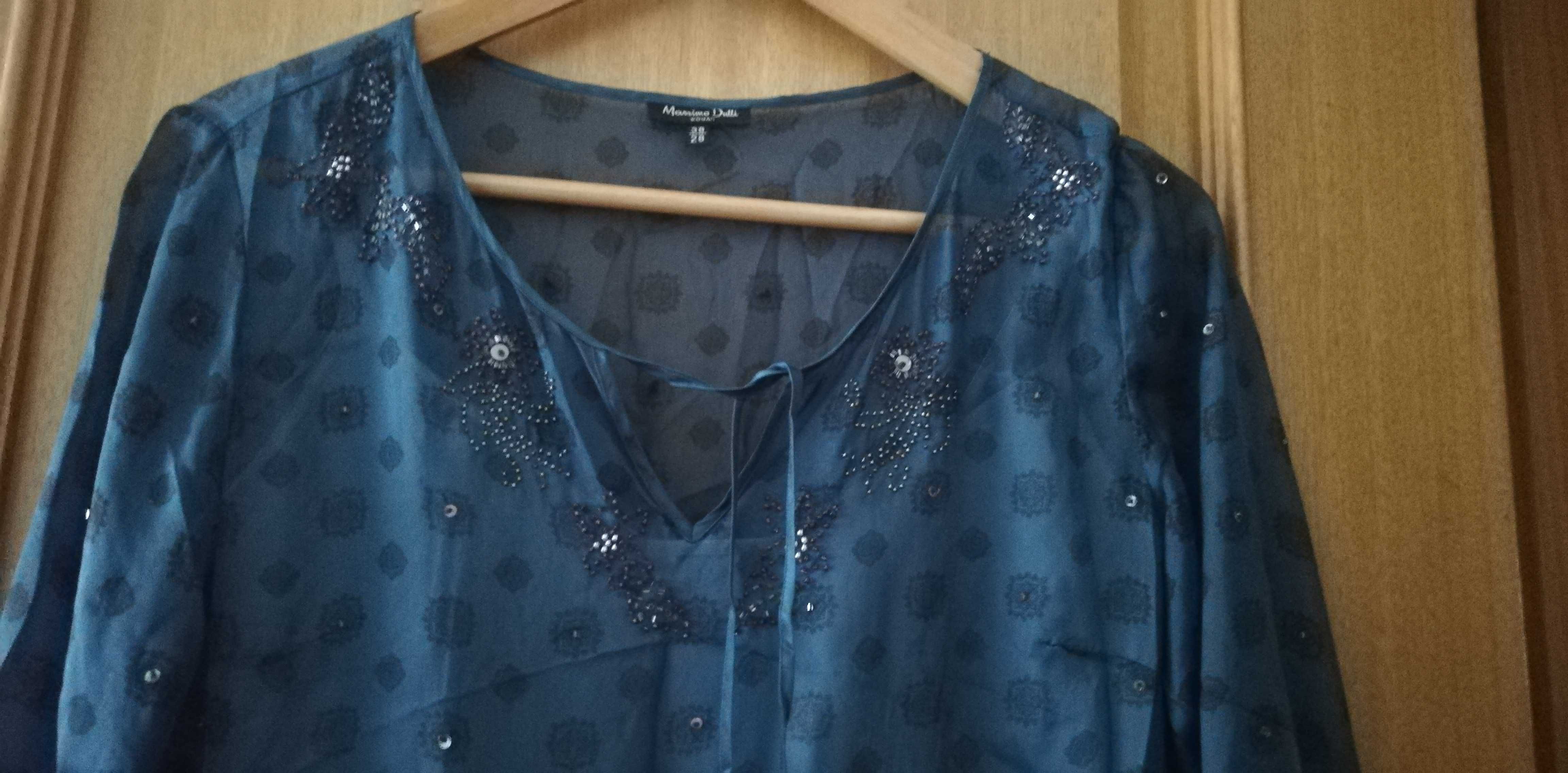 Blusa com top em Seda Massimo Dutti - M