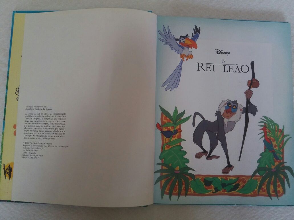 Livro Walt Disney - O Rei Leão (vintage)