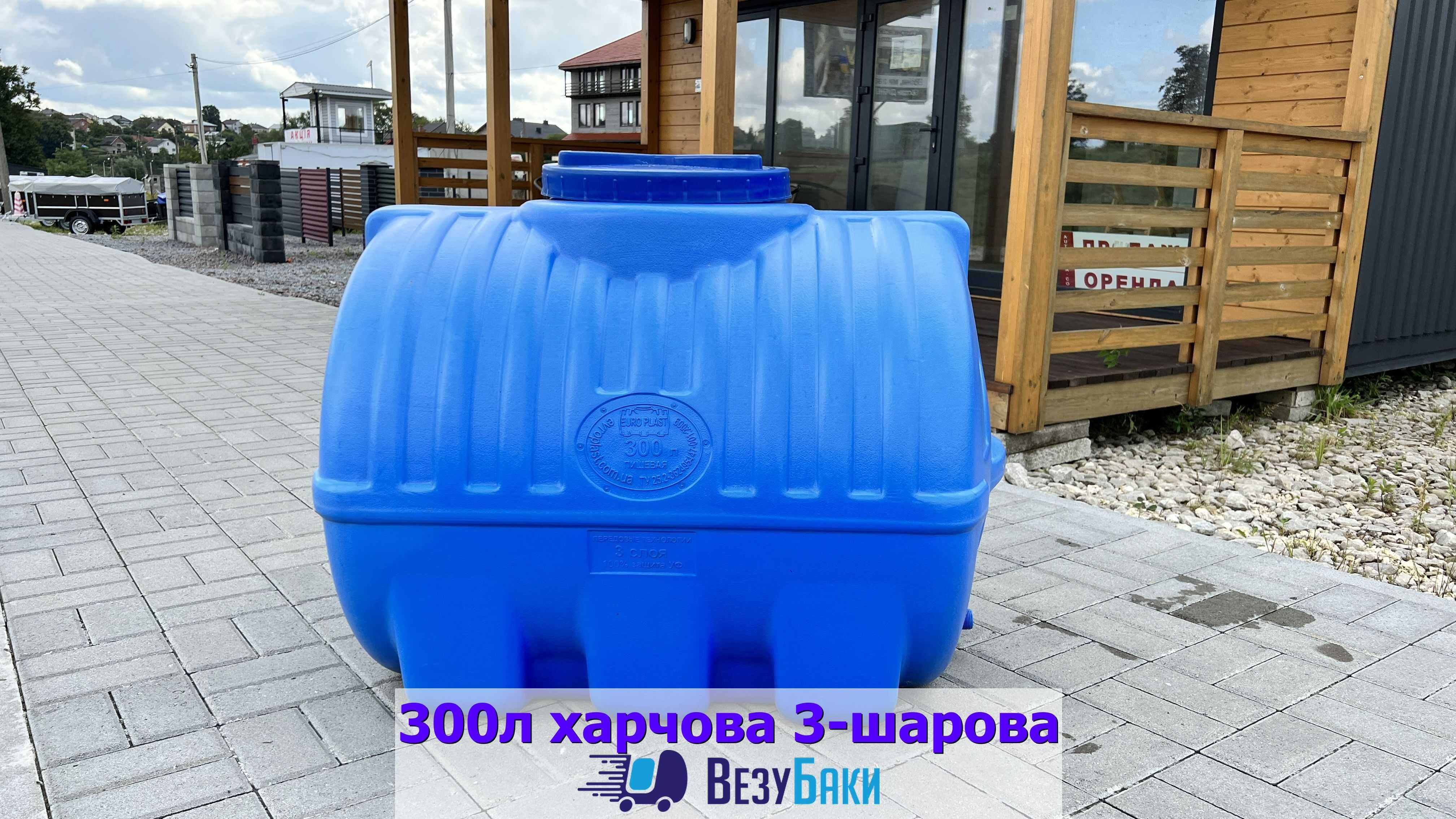 Ємкість 300л харчова горизонтальна овальна 3-шарова