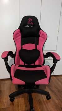 Новое кресло игровое, геймерское Bonro Lady черно-розовое / САМОВЫВОЗ