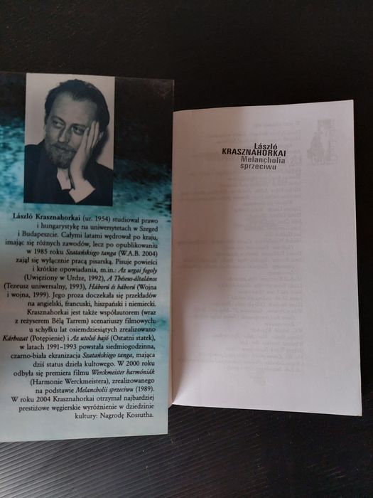 "Melancholia sprzeciwu" Laszlo Krasznahorkai książka noblisty Nobel