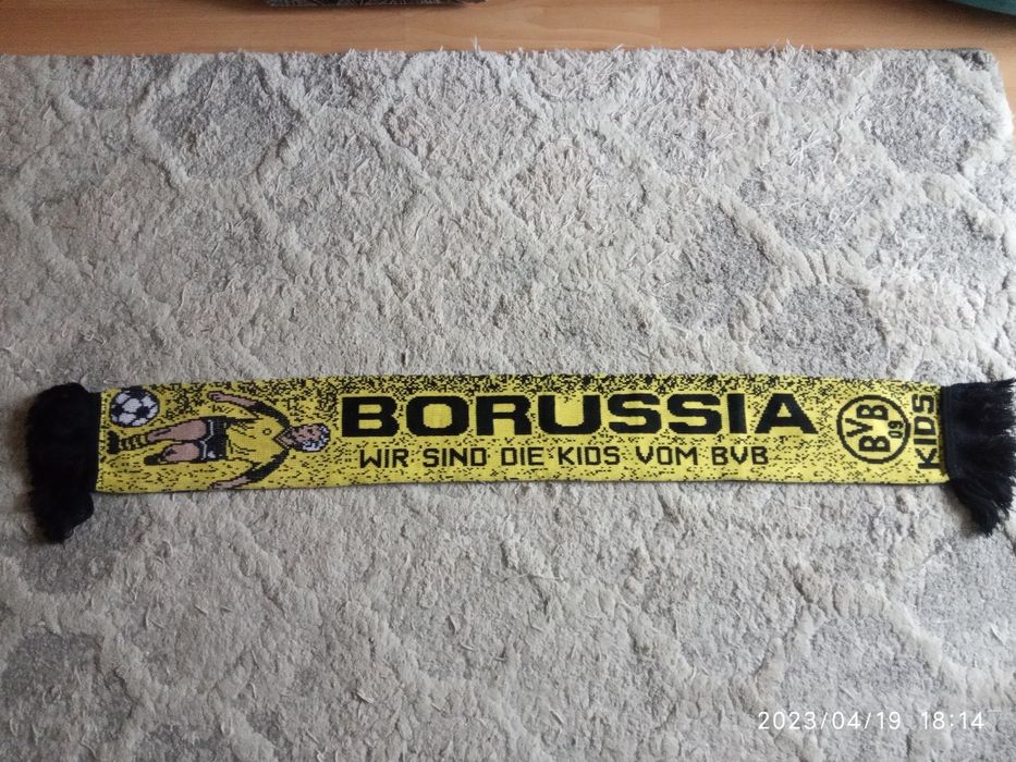 Szalik Borussia Dortmund kids oldschool retro dwustronny