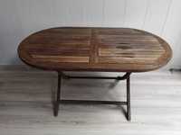 stół drewniany tekowy tek składany 150x90 solidny