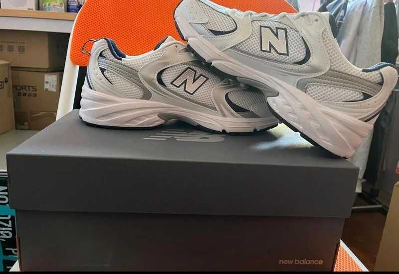 New Balance 530 Retro White Silver Navy Running Shoes R.36
