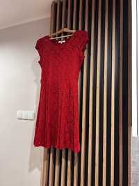 Sukienka czerwona koronka New Look r.S
