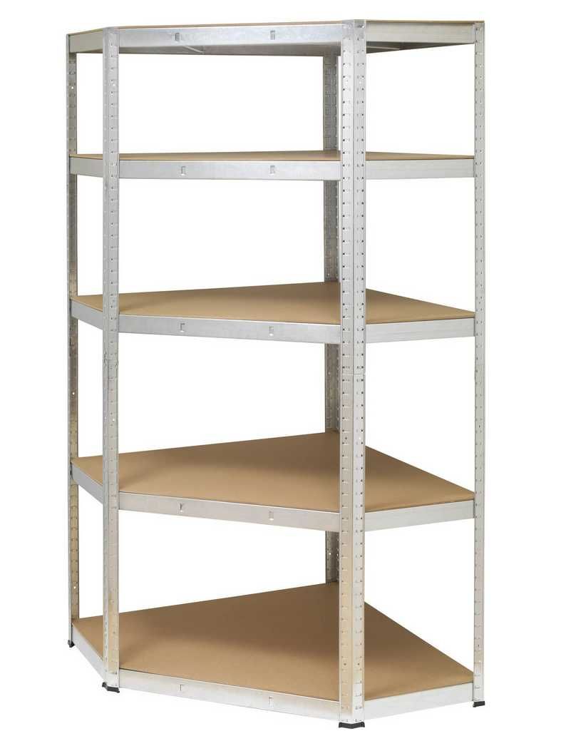 Regał narożny magazynowy 70x180x70 metal, MDF,Maks. obciążenie: 875 kg