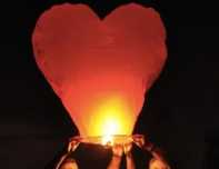 Lampion latający SERCE - czerwony 2 sztuki
