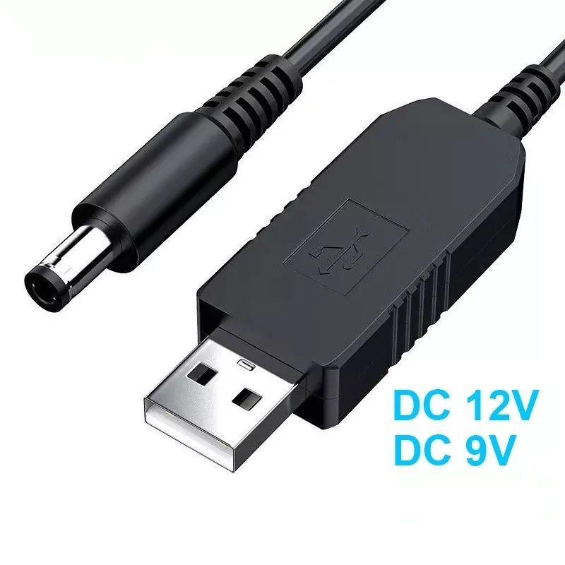 Кабель USB-DC для питания роутера от павербанка 9V,12V 1м