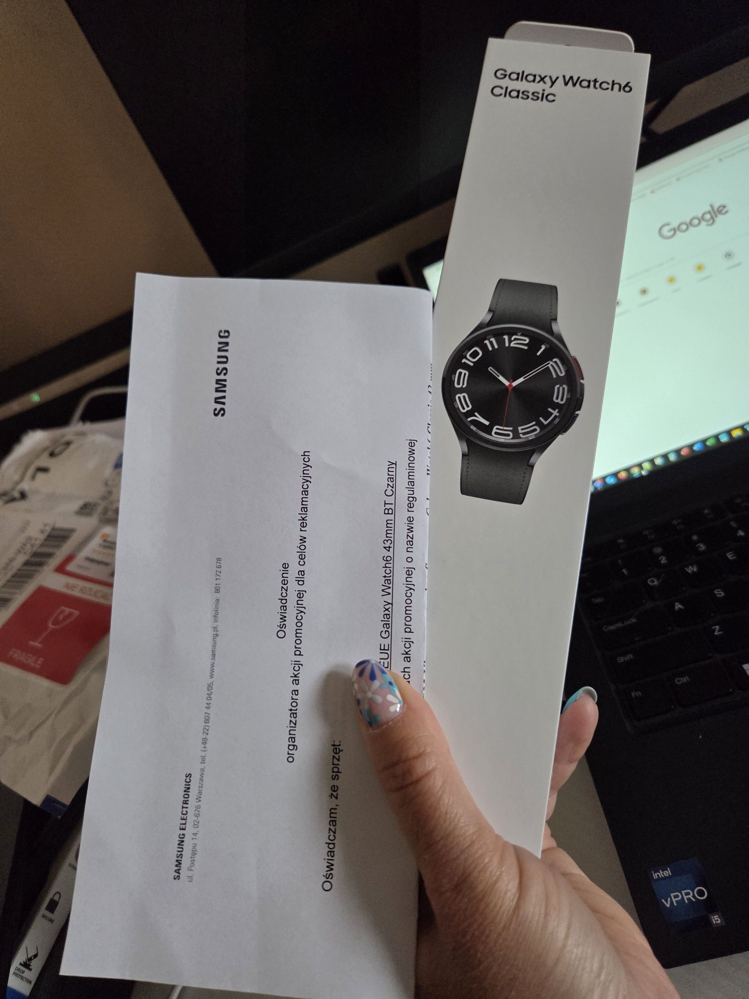 Samsung Galaxy Watch6 Classic 43 mm BT – nowy, czarny