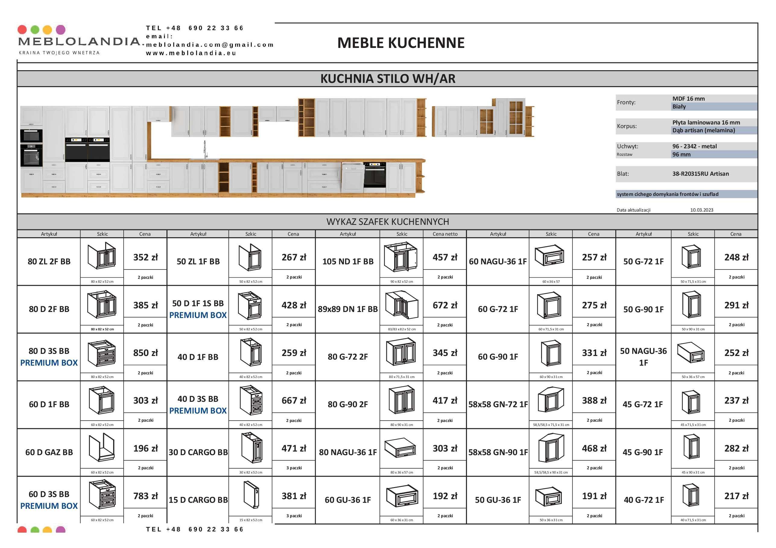 Nowe meble kuchenne kuchnia KLEO MDF styl Angielski Frezowane fronty