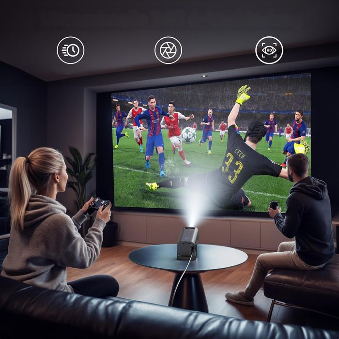 Projektor Polocsh P6 4K Mini z Android TV 11.0 Kompaktowy Wi-Fi6 BT5.2