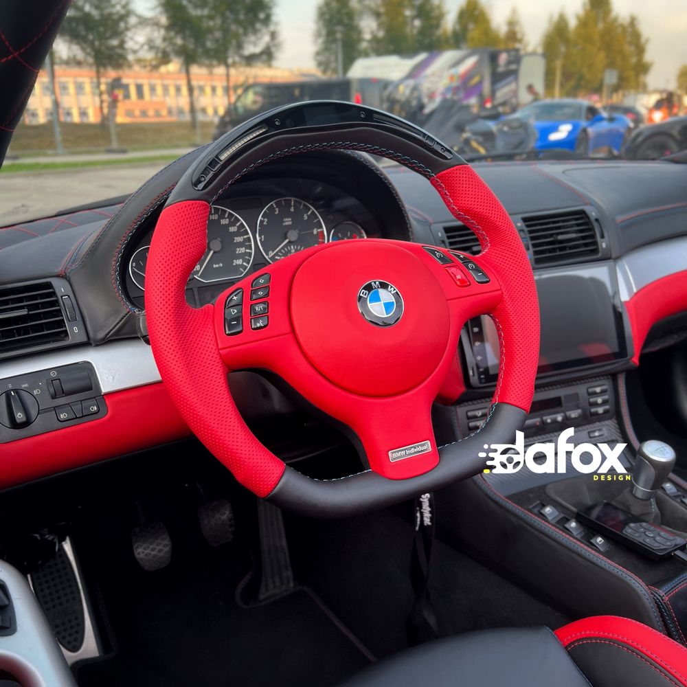 Kierownica BMW e46 e39 e53 płaski dół led wyświetlacz screen M3 M5