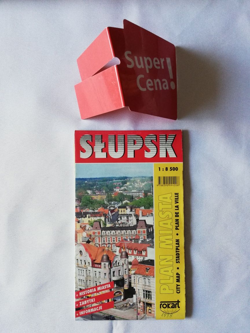 mapa turystyczna plan miasta Słupsk 1998r.