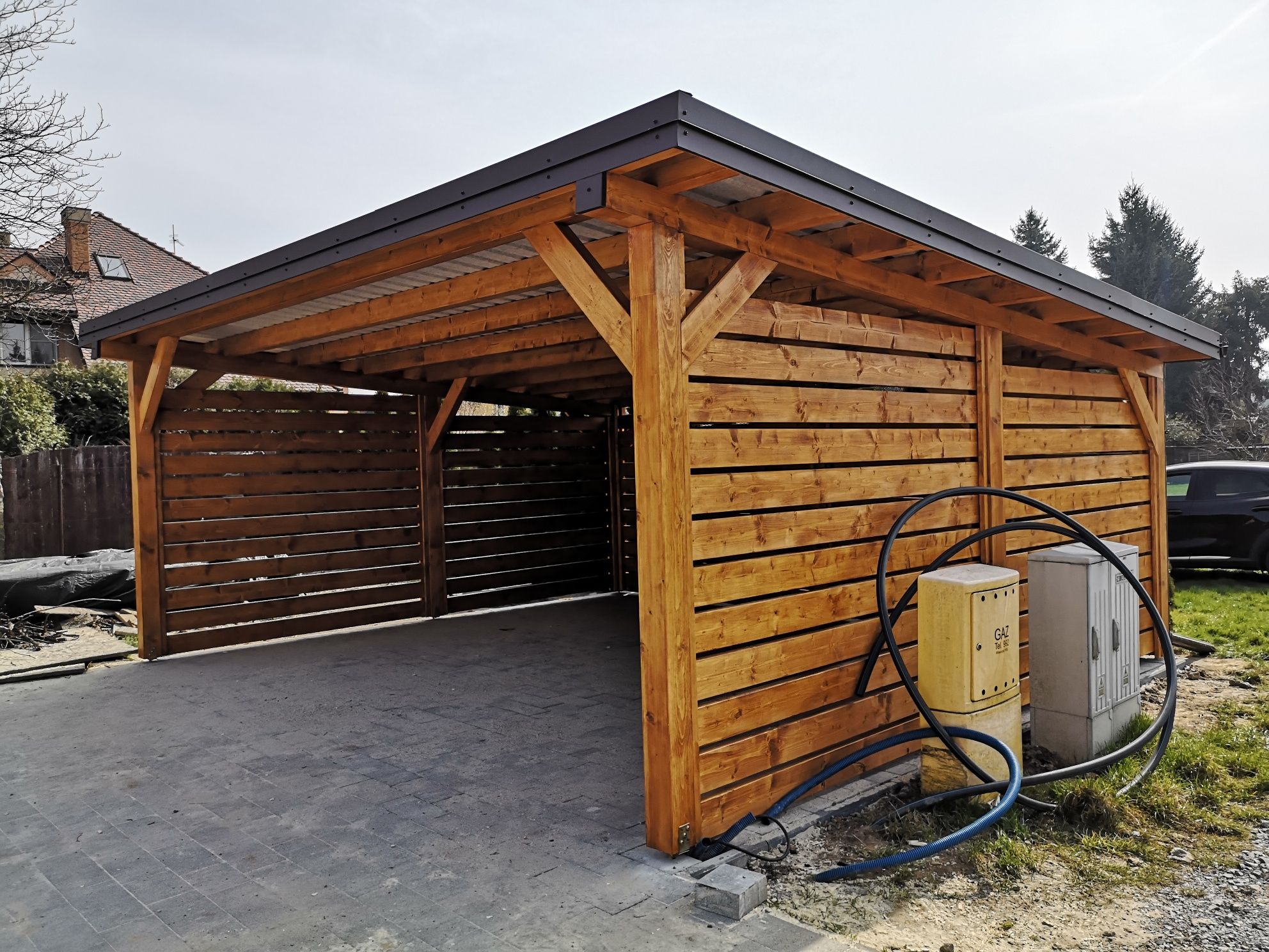 Wiata garażowa drewniana carport altana garaż zadaszenie tarasu