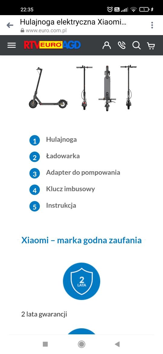 Hulajnoga elektryczna Xiaomi Mi Electric Scooter Essential 250W 20km