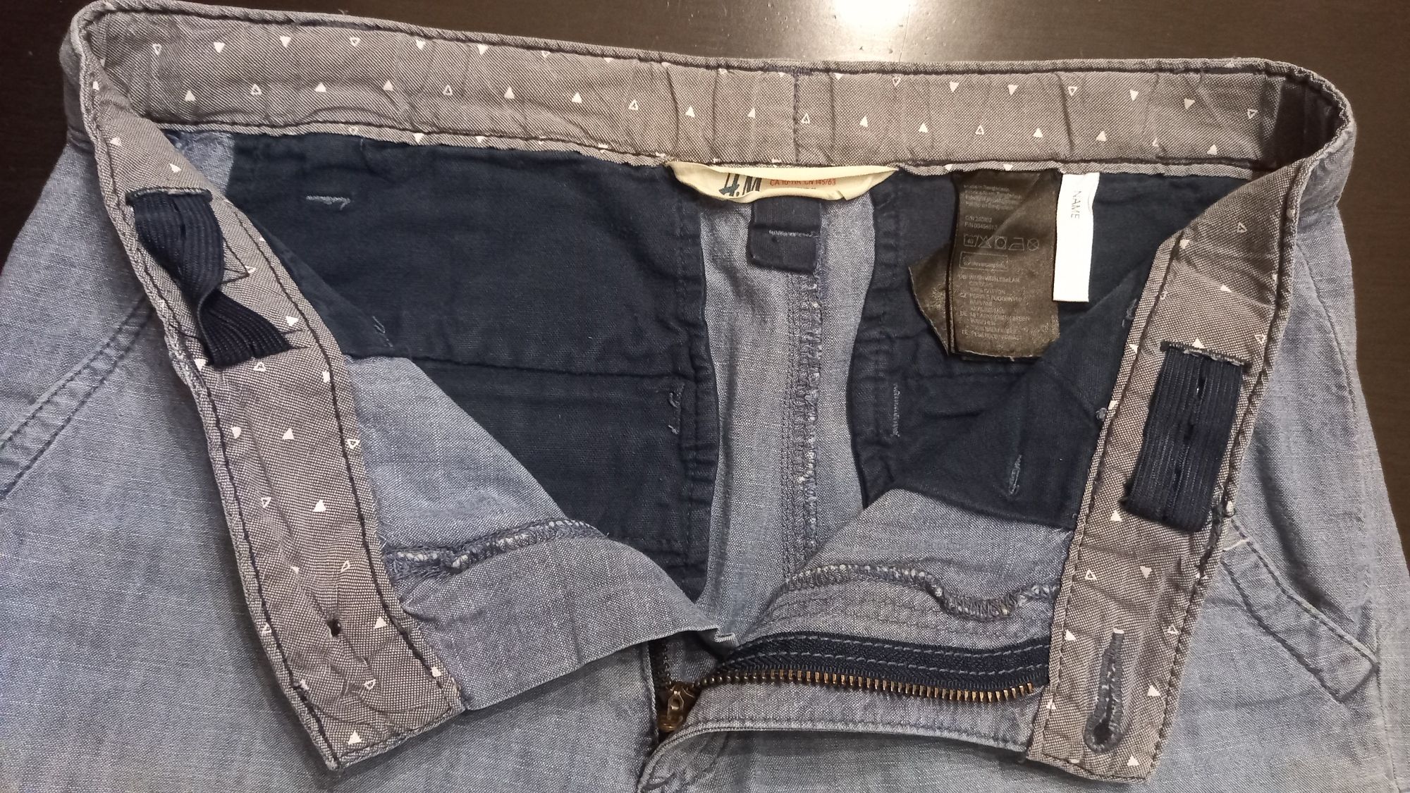 Krótkie spodenki H&M 146-152 bawełniane zapinane Jak Nowe