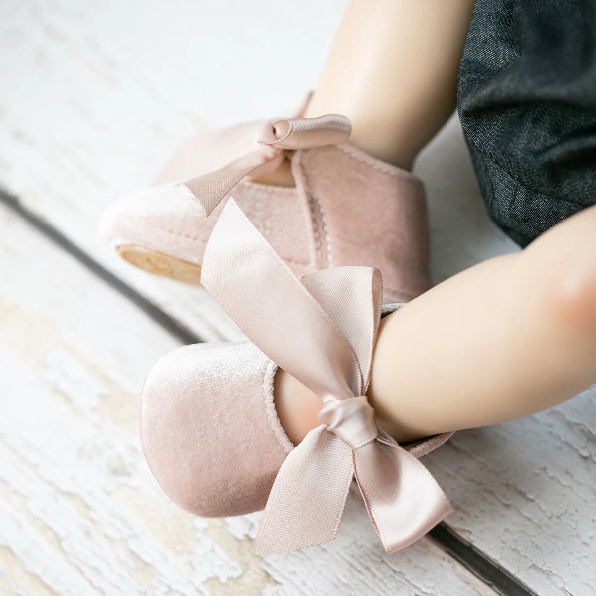 Buciki niechodki niemowlęce baleriny z kokardą 0-6 miesięcy 10,5 cm