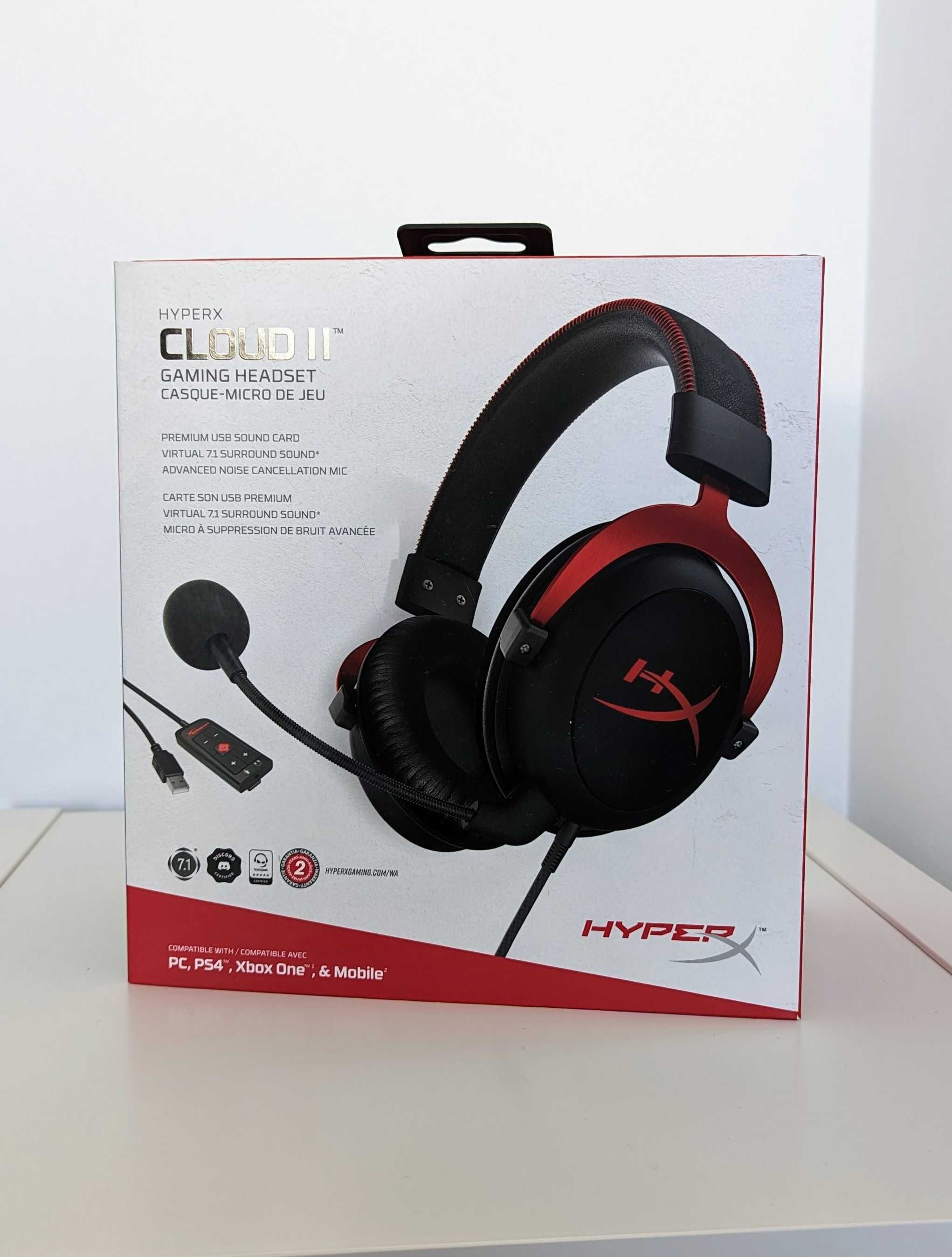 Headset HyperX Cloud II 7.1 Preto/Vermelho