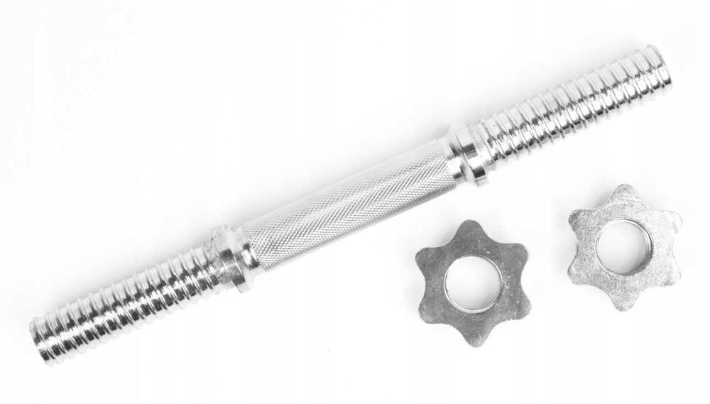 Gryf krótki z zaciskami 36cm 25mm gryfik sztangielka ZESTAW 2 sztuki