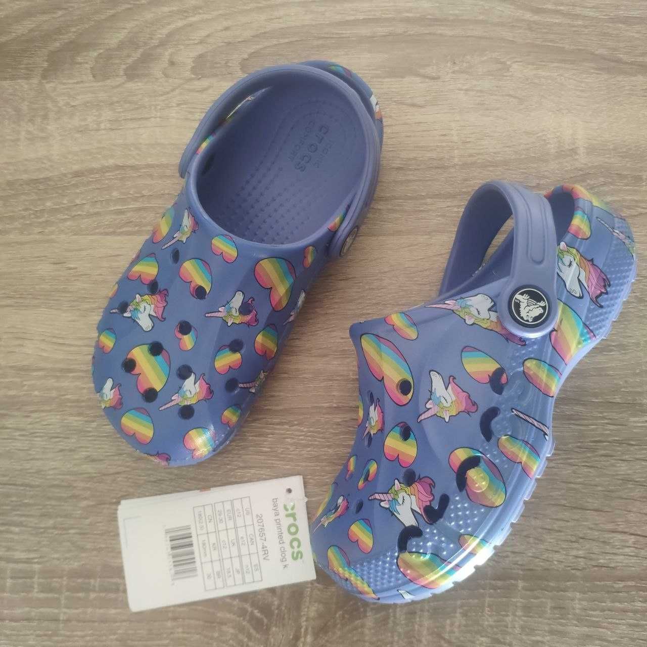 Детские Кроксы Crocs Kids' Baya Printed Clog С 12,  Только оригинал