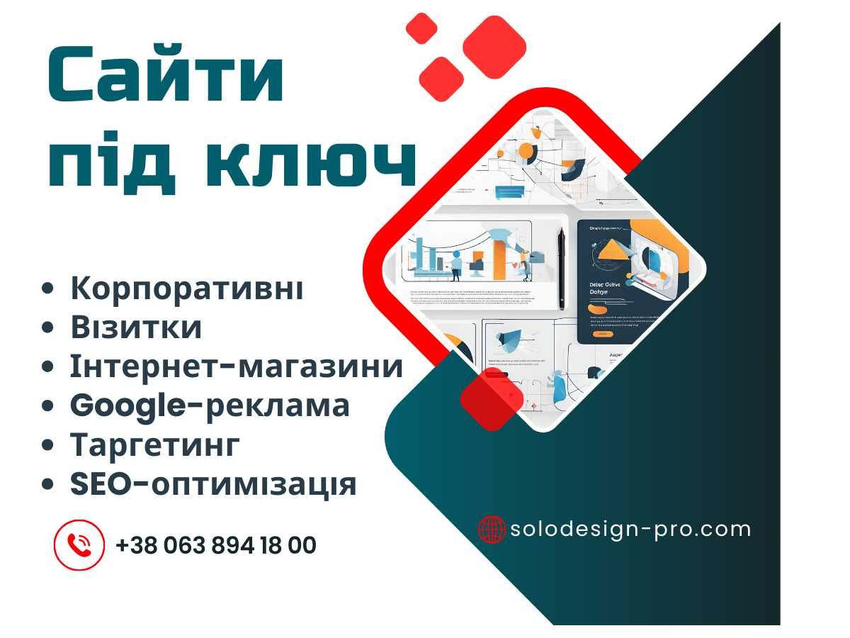 Сайт під ключ для бізнесу — магазин, послуги, портфоліо, реклама