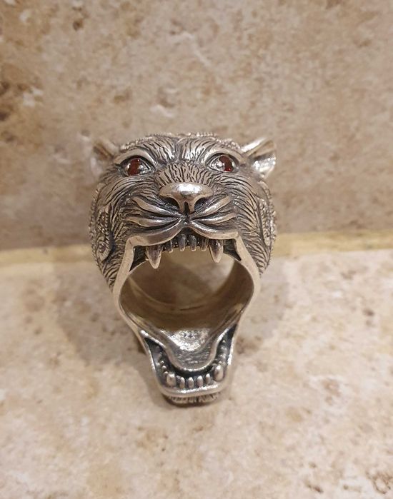 Великий перстень SILVERTOLIA  з головою тигра зі срібла 925 проби