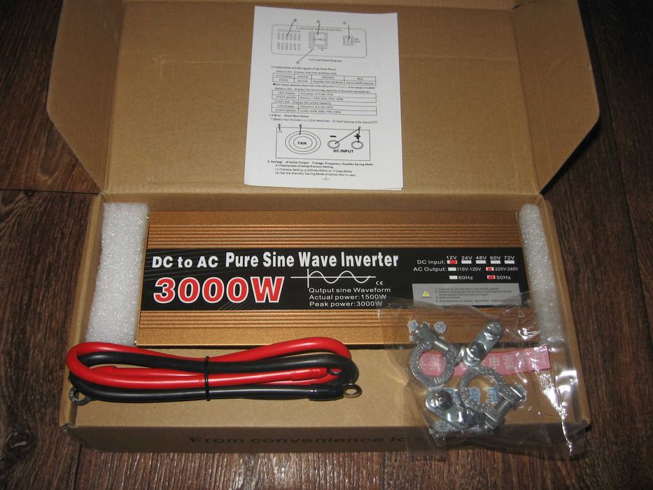 Инвертор преобразователь напряжения 12/220  чистый синус.