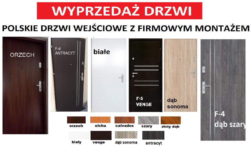 Drzwi z montażem do mieszkania wejściowe ZEWNĘTRZNE-wewnątrzklatkowe