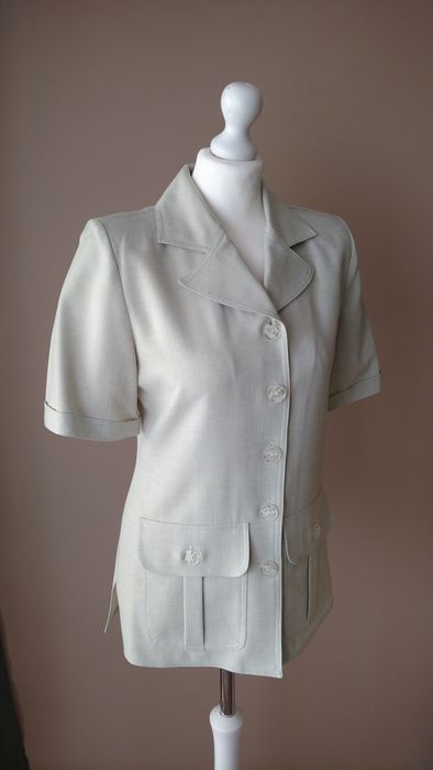 Letni żakiet, kolor jaśminowy/zielonkawy beż, rozmiar 36