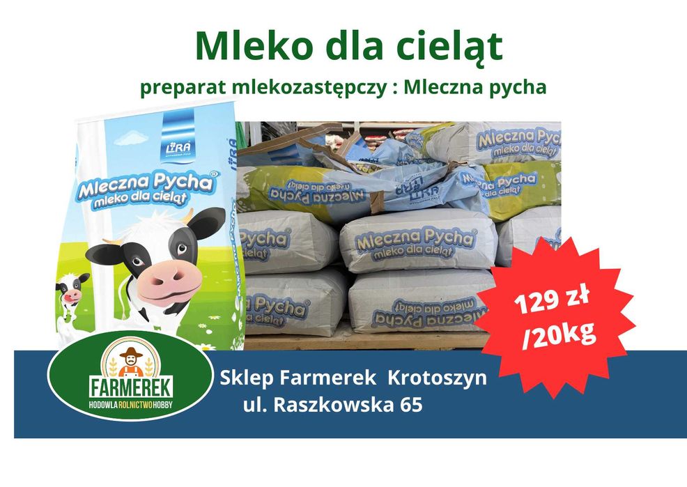 Mleko,Preparat mlekozastępczy dla cieląt z siemieniem lnianym 20kg