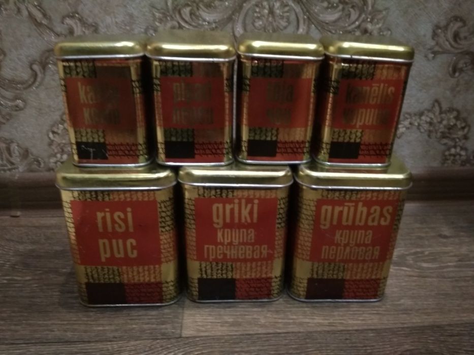 Жестяные банки для круп СССР