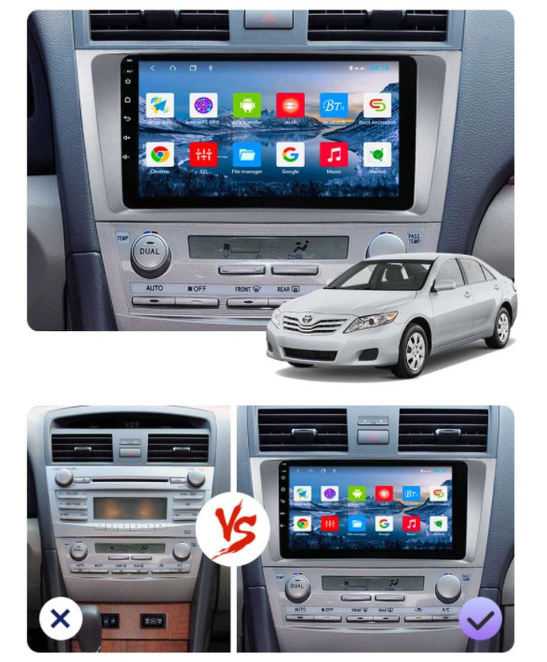 Штатна магнітола для Toyota Camry з 2002 по 2013 на базі Android