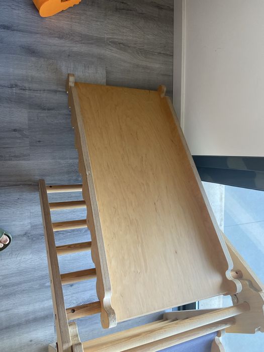 Conjunto Pikler/Montessori – Triângulo + Rampa + Arco + Tela –