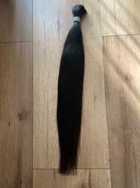 Włosy słowiańskie naturalne 52 cm 100 gram, ciemny brąz