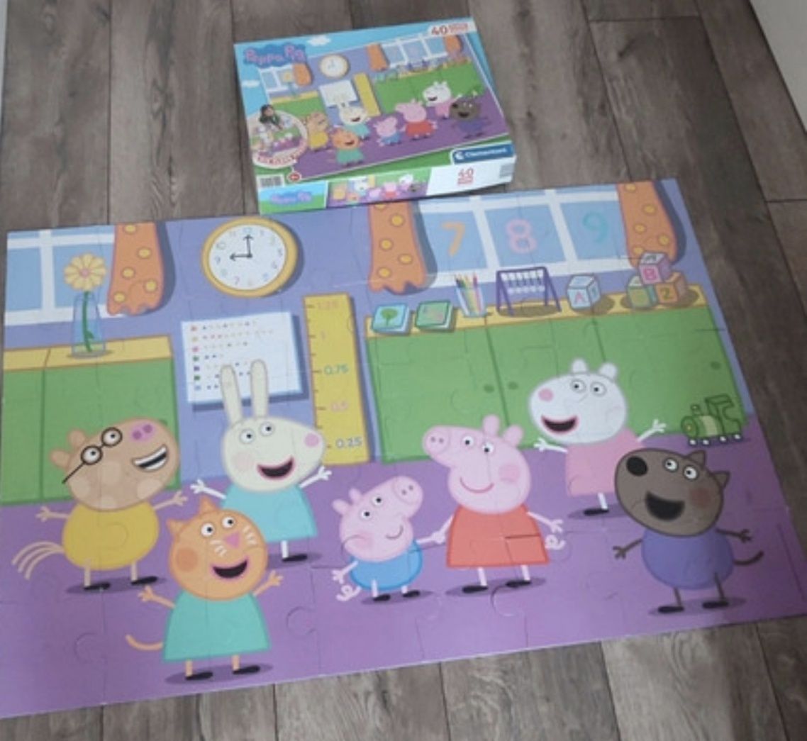 Puzzle Świnka Peppa ,3 +,  duże puzzle podłogowe, Clementoni