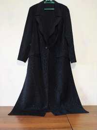Кардиган пальто легкое костюм женский черный р 60-62 б/у