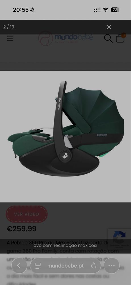 Maxi cosi pebble 360 pro verde