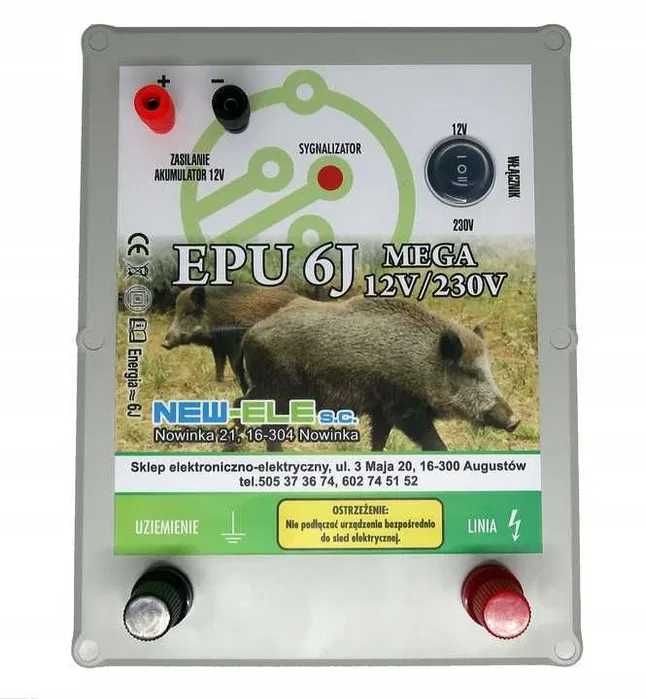 Pastuch elektryczny, Elektryzator Pastuch 6J 12V/230V