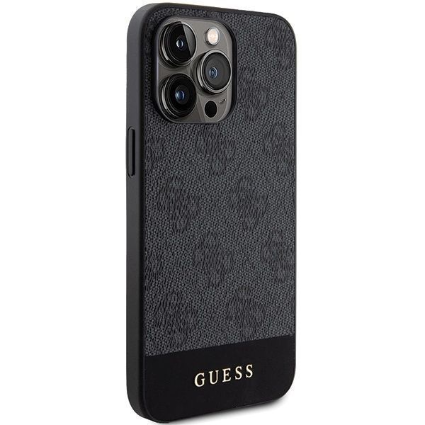 Etui Guess 4G Stripe Collection Na Iphone 15 Pro Max - Szare