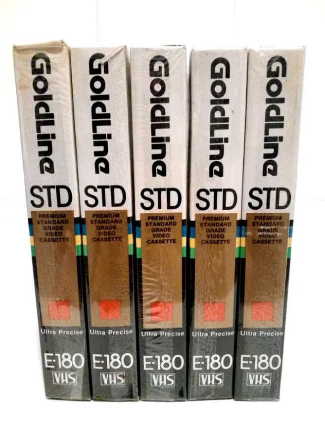 5x Cassetes GoldLine VHS E-180 STD Ultra Precise